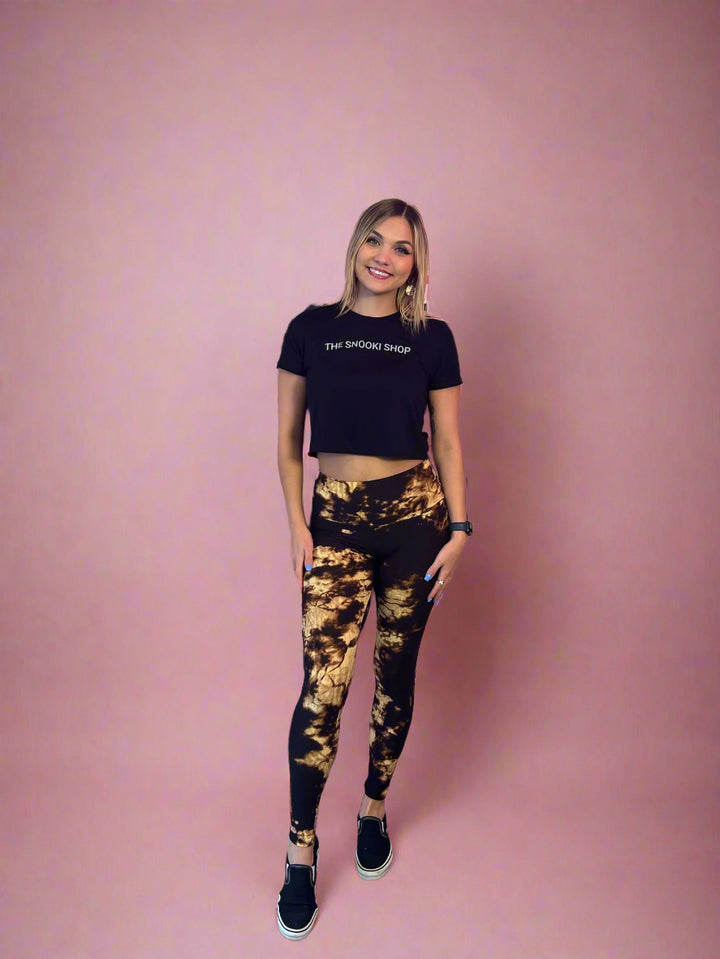 Brown Soft Tie Dye Leggings