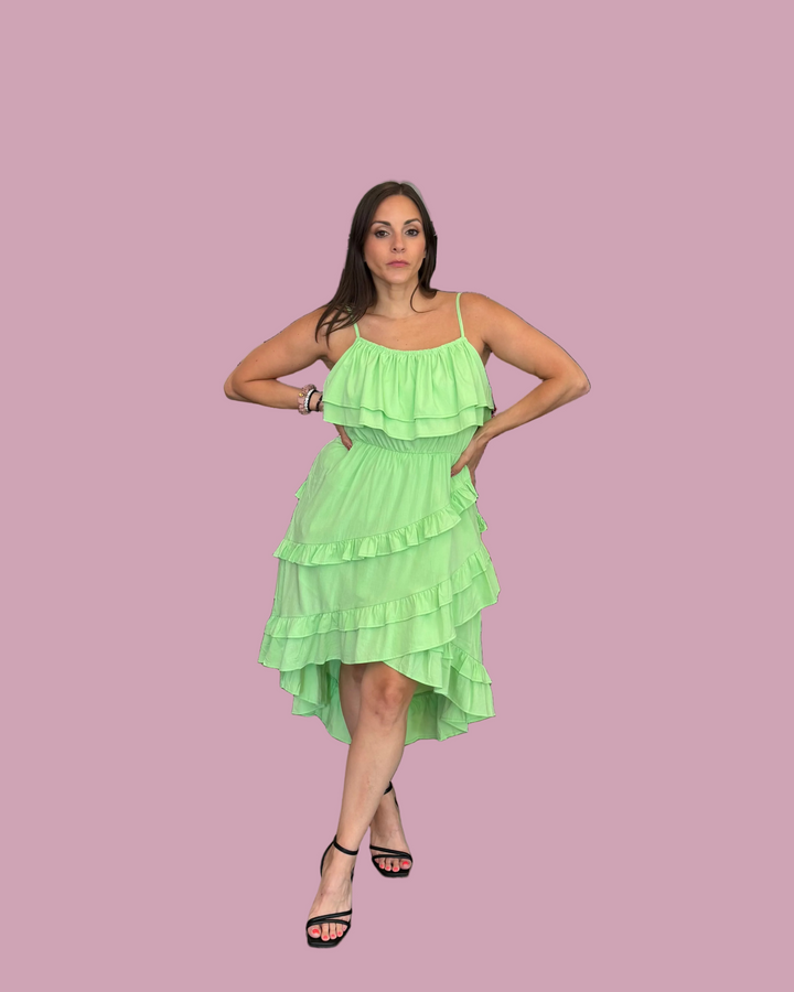 Key Lime Ruffle Dress
