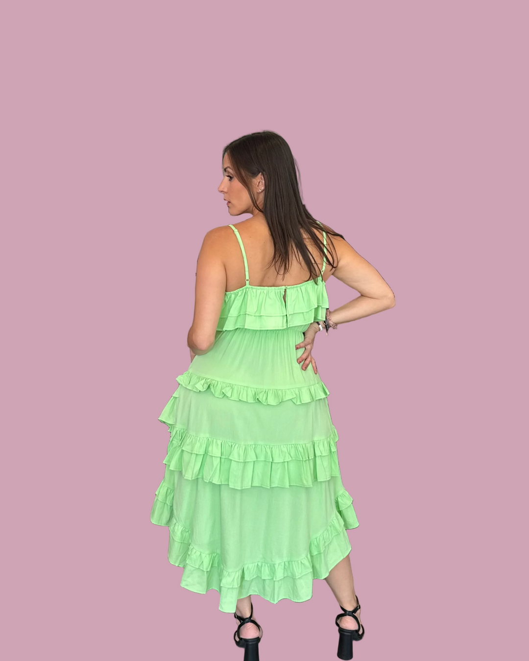 Key Lime Ruffle Dress