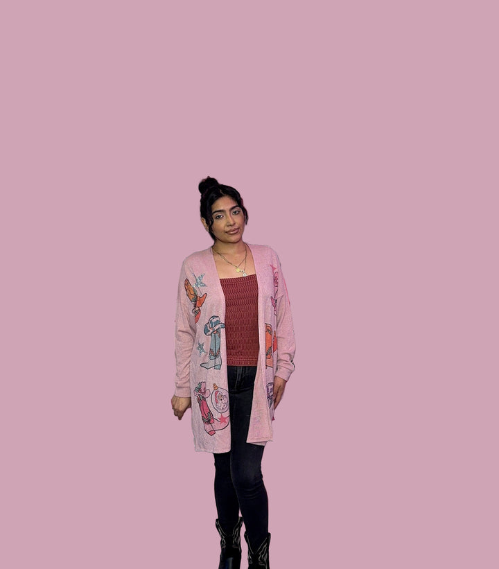 Holiday Cowgirl Boot Cardigan