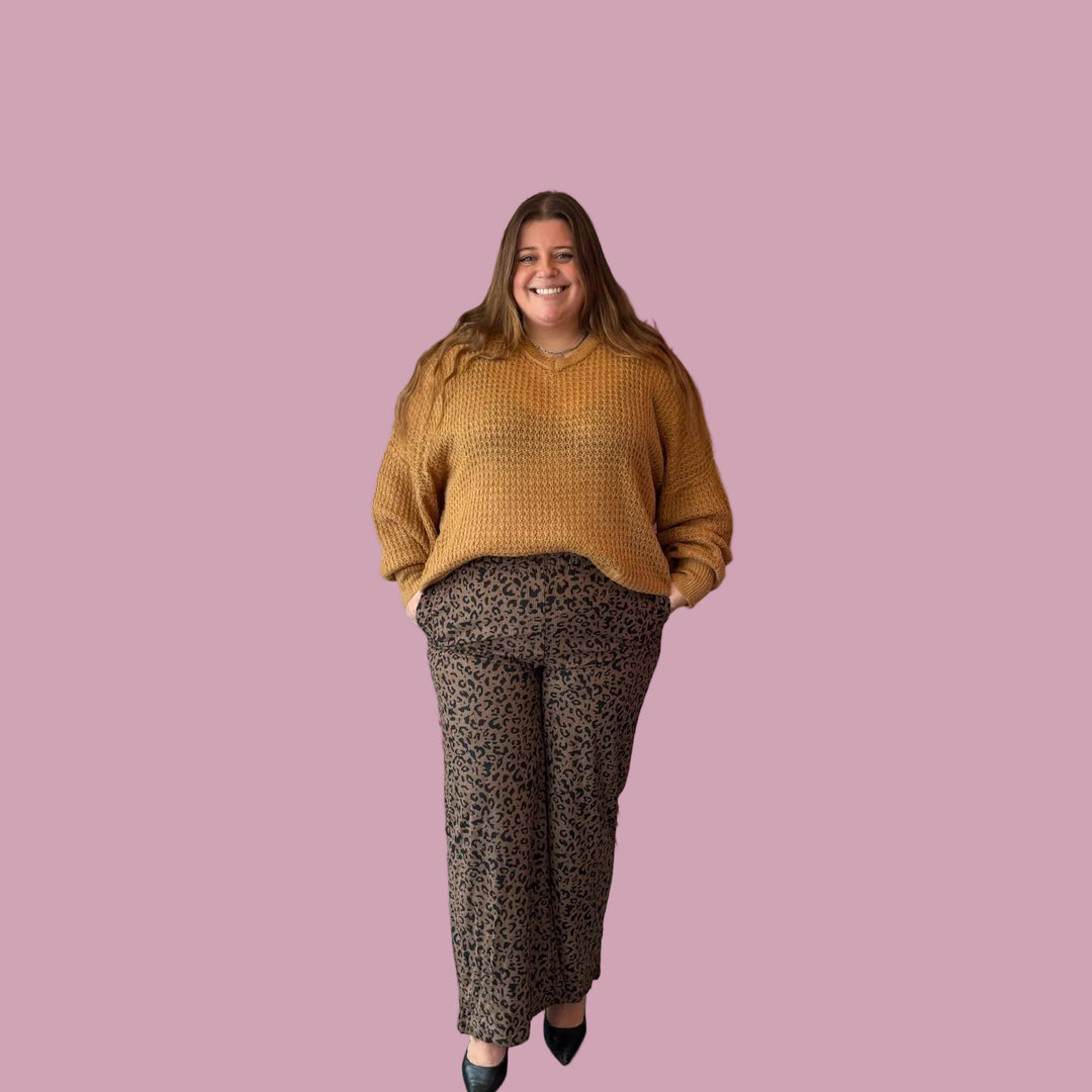 Ribbed Leopard Sweatpants