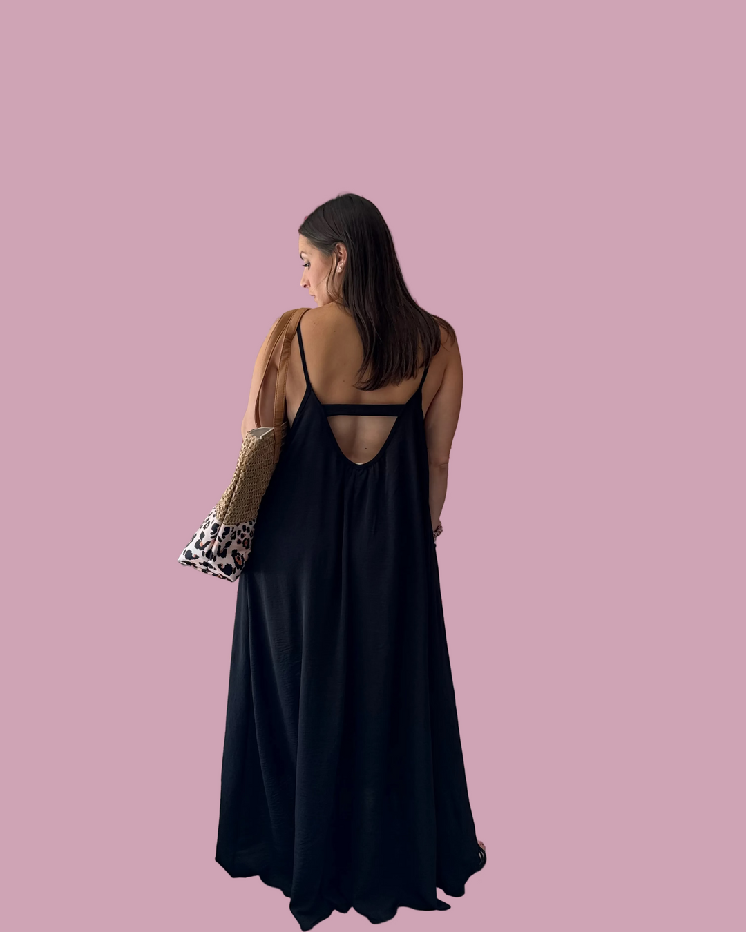 Noir Flow Maxi Dress