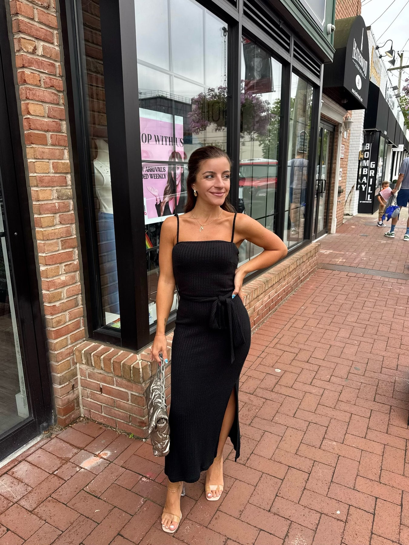 black belted bodycon dress Diane Mini Dress