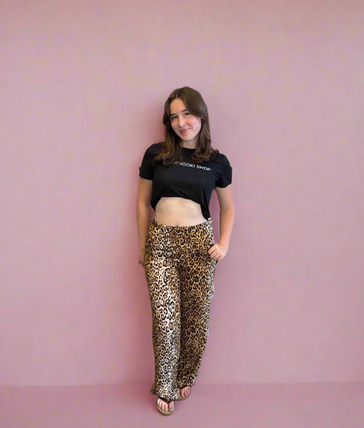 Wide Leg Leopard Pants
