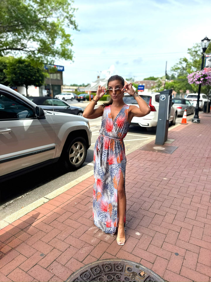 Coral Garden Maxi Dress