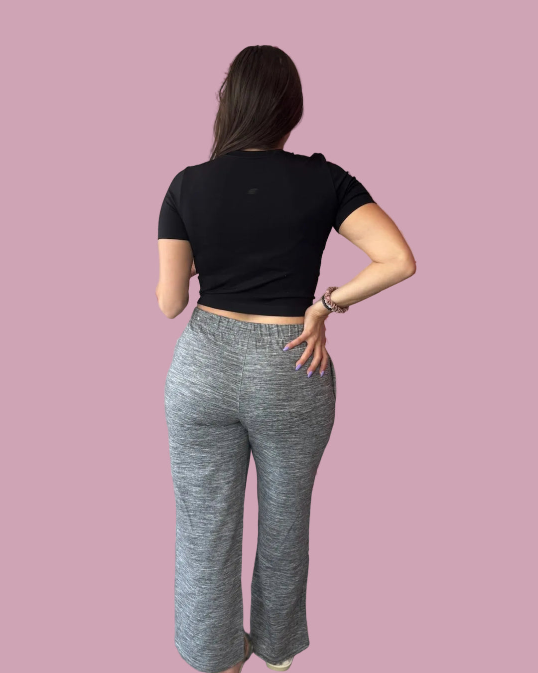 Black Stretch Crop