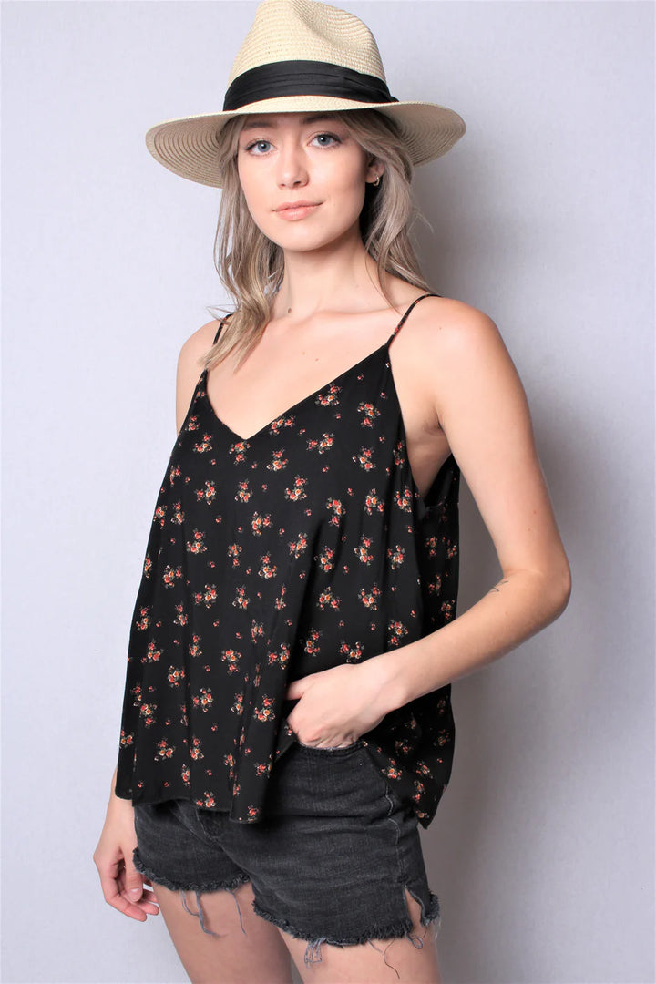 Black Floral Cami