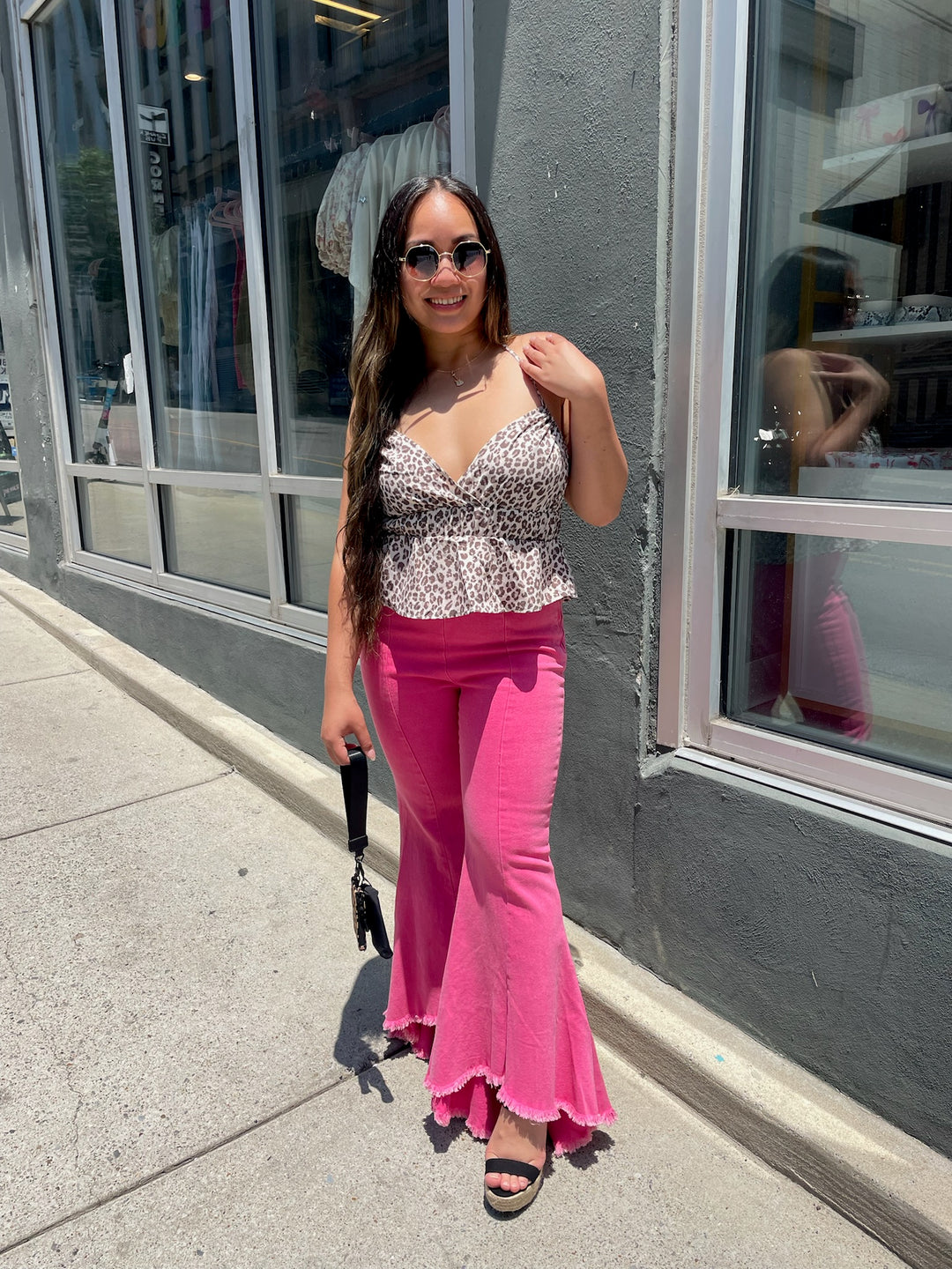 Hot Pink Bell Jeans