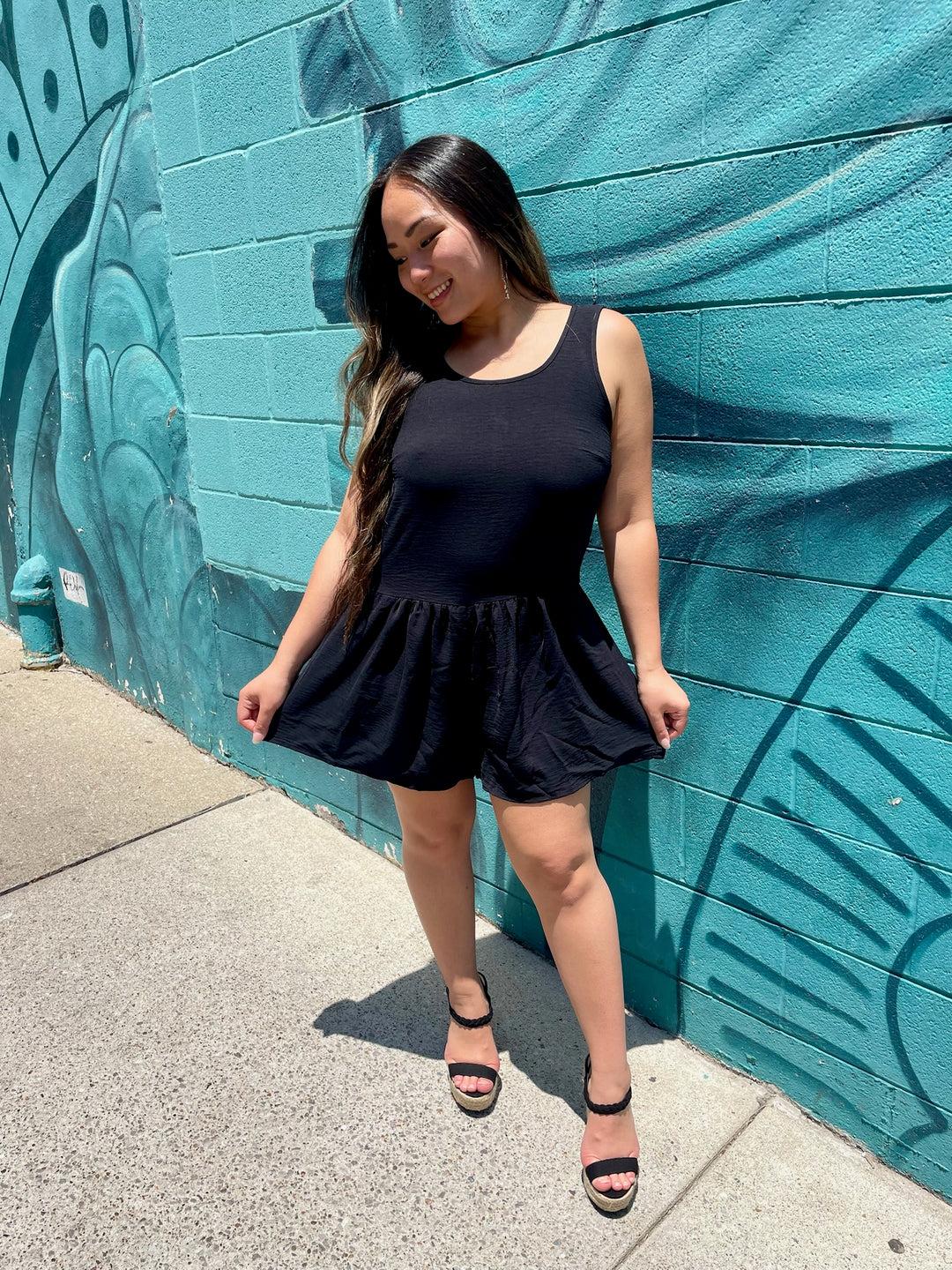 Black Basic Romper