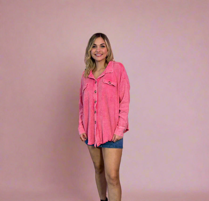 Waffle Button Long Sleeve