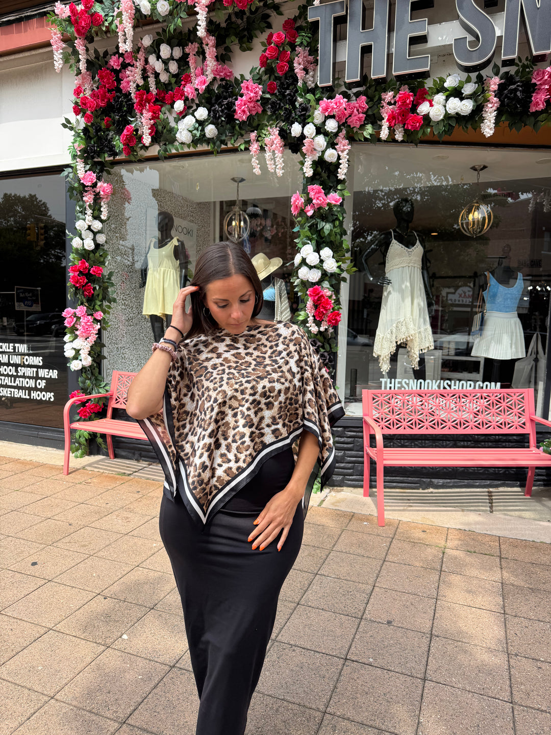 Leopard Satin Poncho