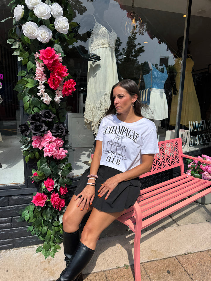 White Champagne Club Tee