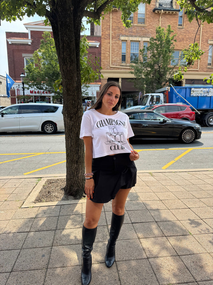 White Champagne Club Tee