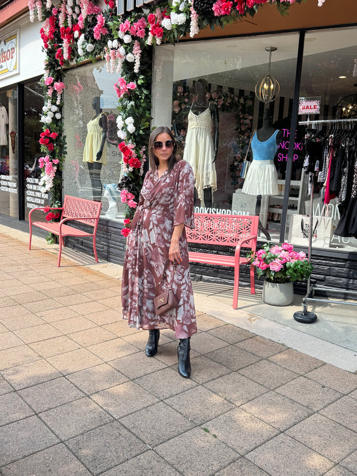 Cocoa Bloom Midi Dress