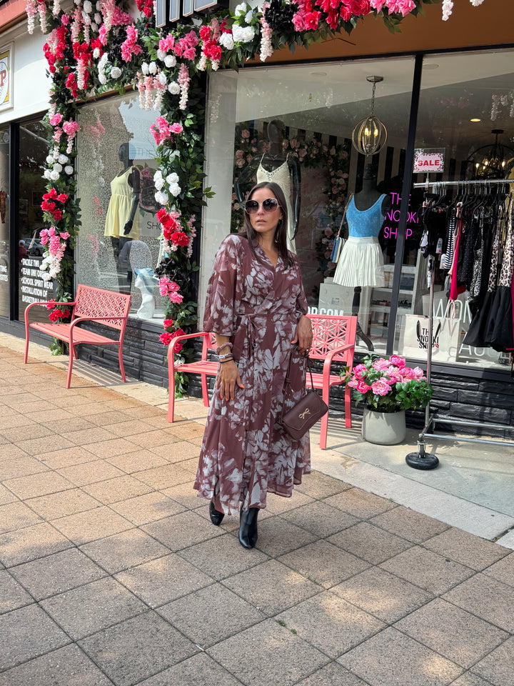 Cocoa Bloom Midi Dress