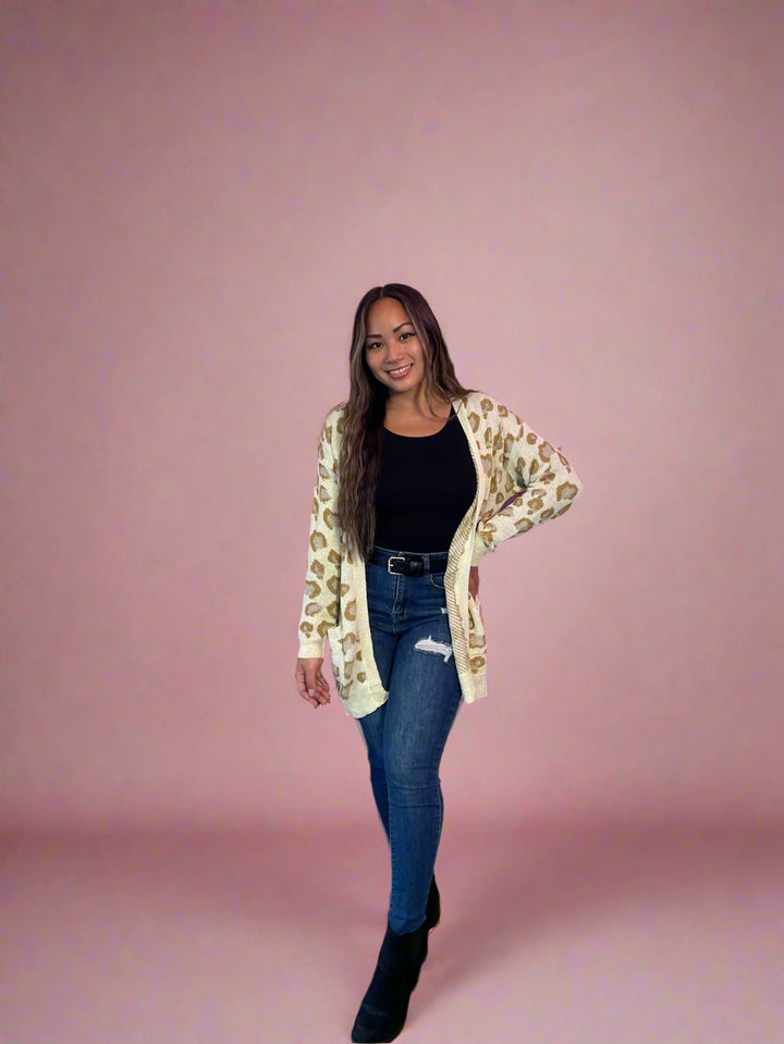 Beige Leopard Cardigan
