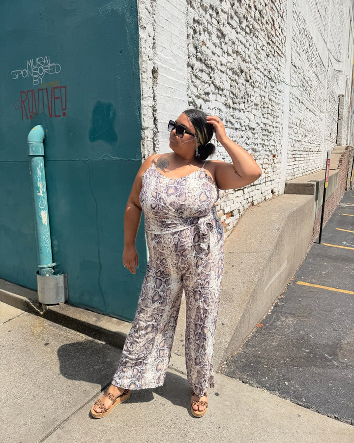 Plus Snake Print Jumpsuit