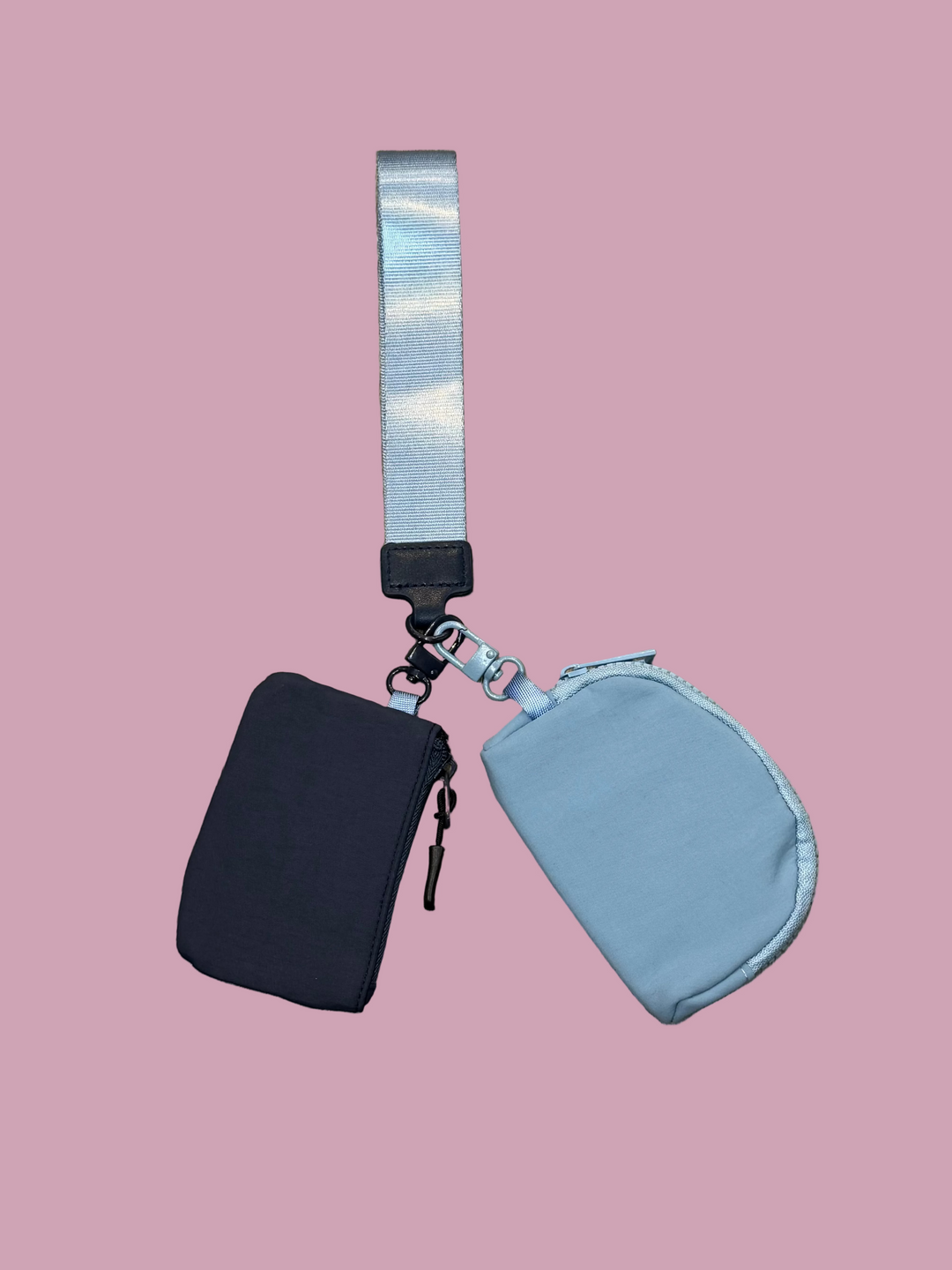 Blue Dual Pouch Wristlet