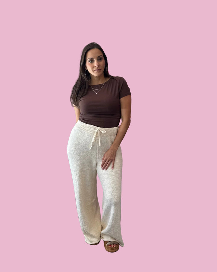 Brown Ruched Rib Top