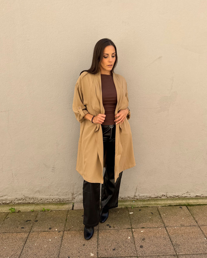 Khaki Trench Cardigan