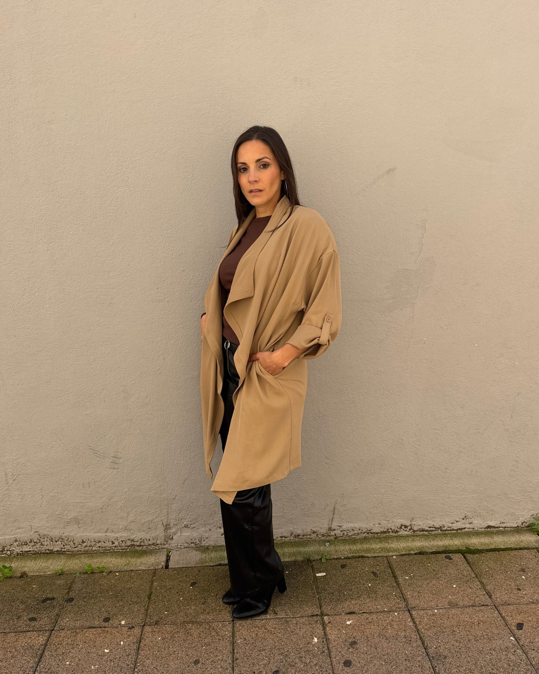 Khaki Trench Cardigan
