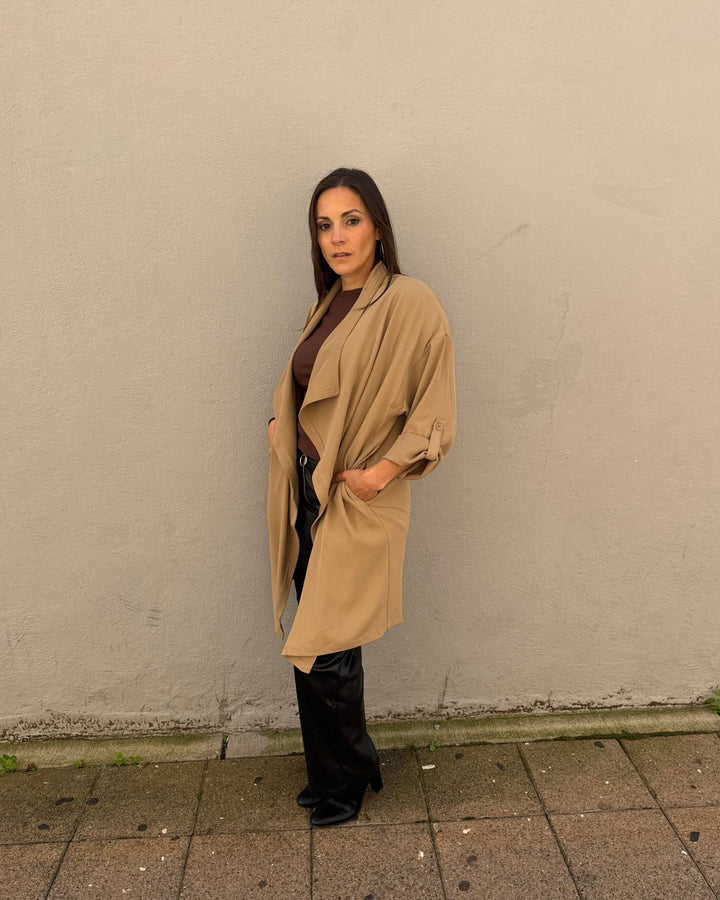 Khaki Trench Cardigan