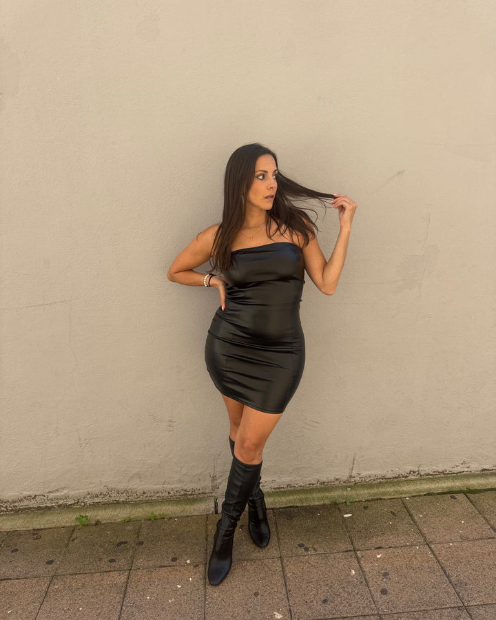 Strapless Pleather Dress