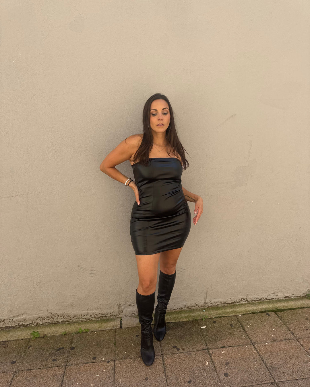 Strapless Pleather Dress