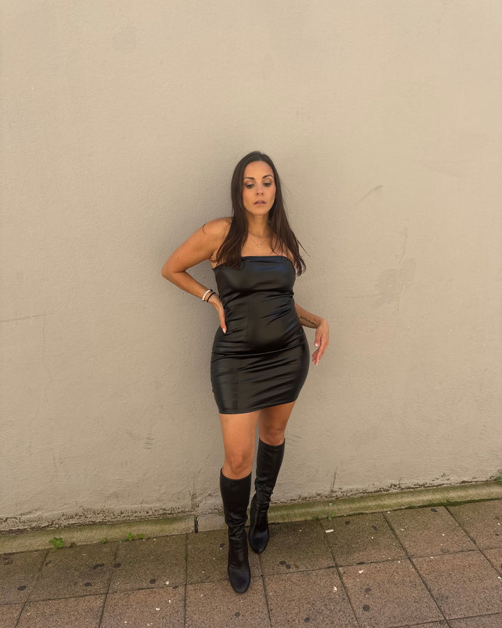 Strapless Pleather Dress