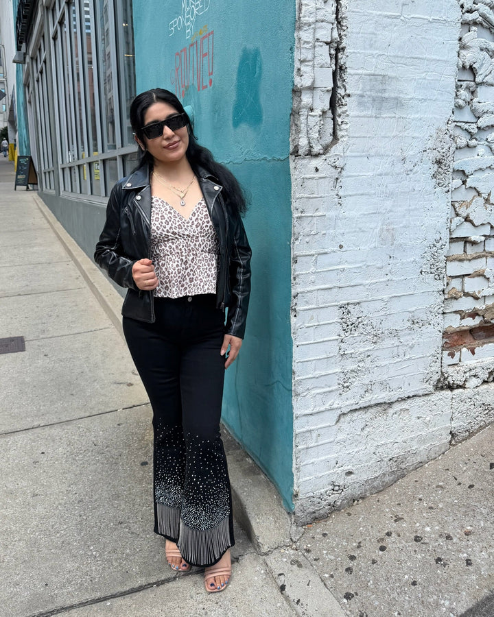 Edgy Star Pleather Jacket