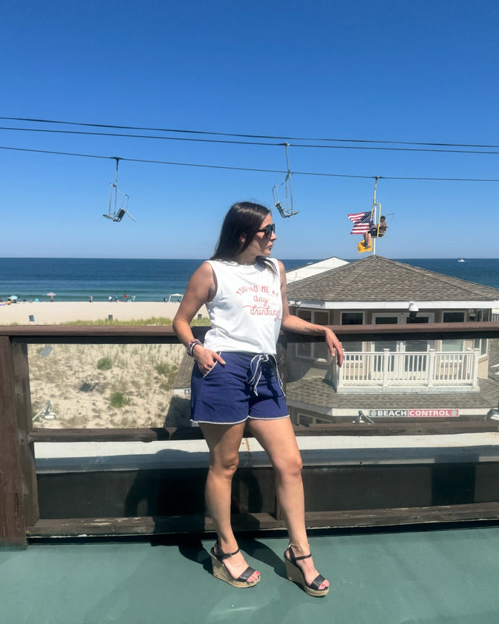 Navy Bow Shorts
