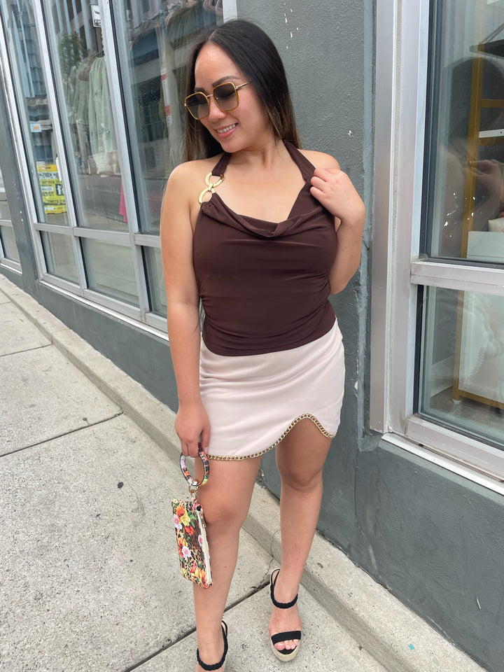 Brown Halter Top