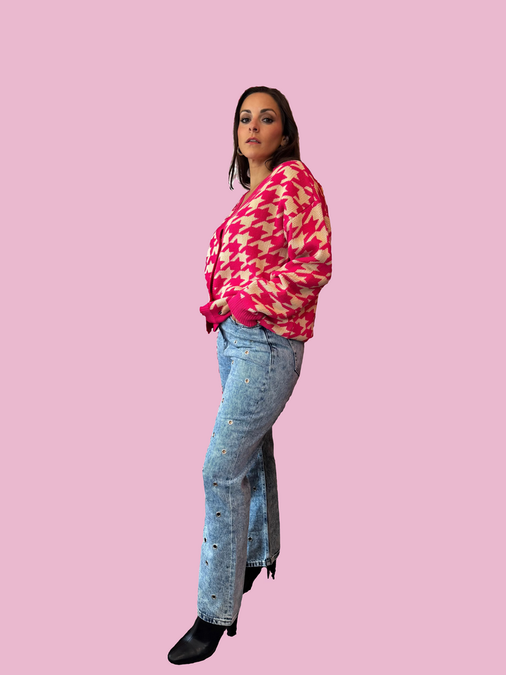 Grommet Boot Cut Jeans