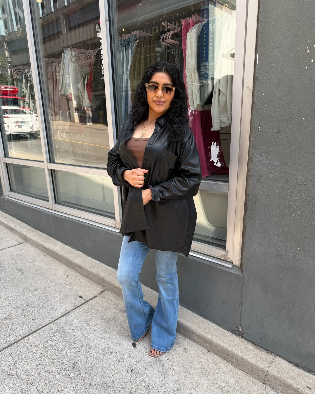 Oversized Pleather Shacket