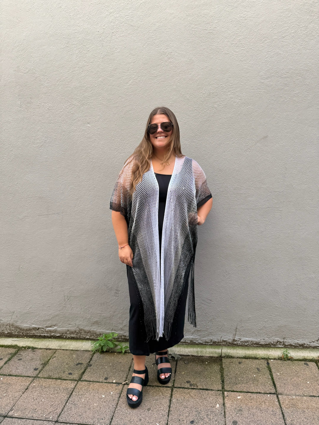 Black Ocean Whisper Kimono