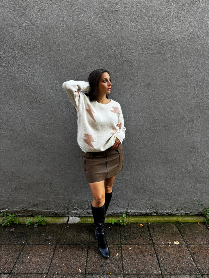 Oatmeal Bolt Sweater