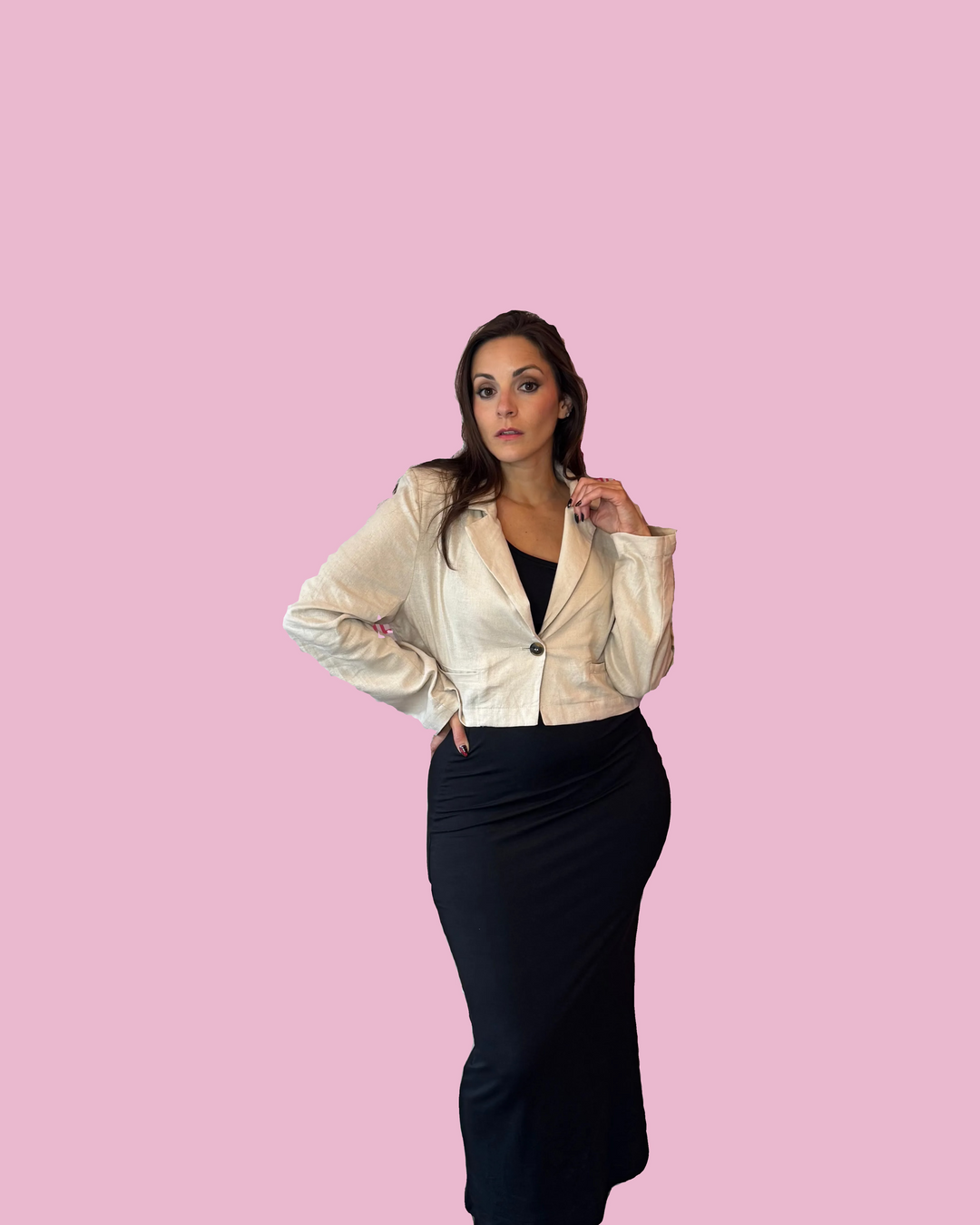 Taupe Cropped Blazer