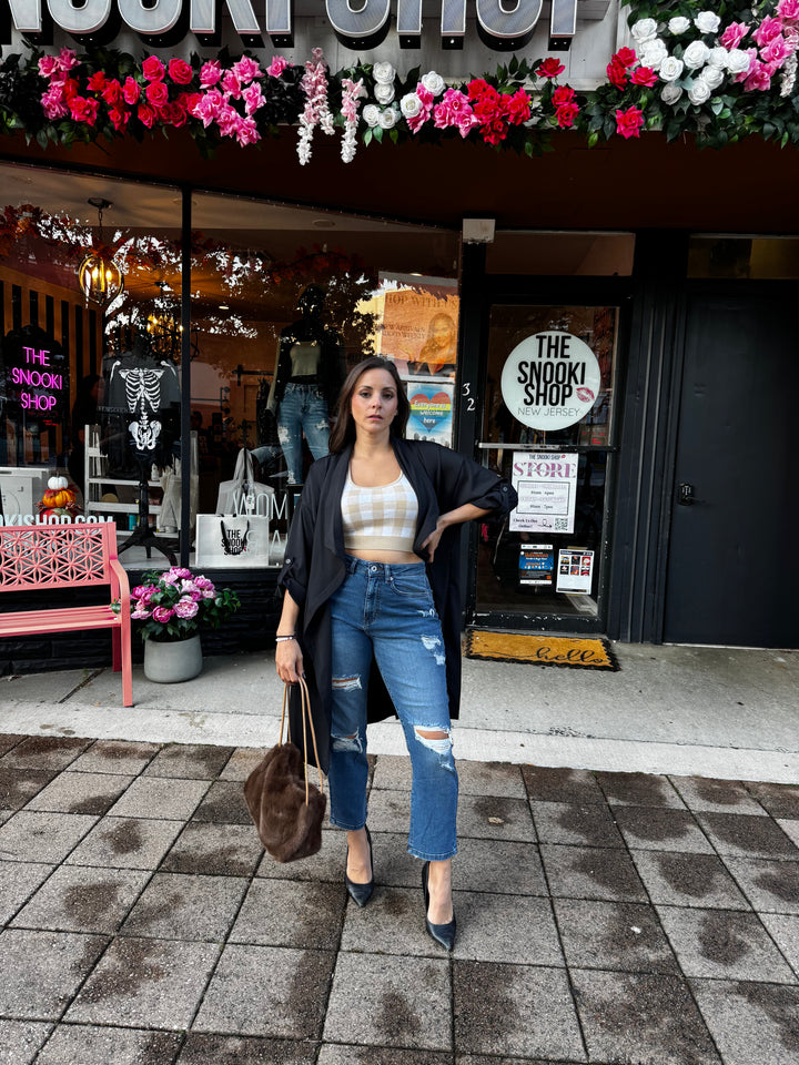 Black Trench Cardigan