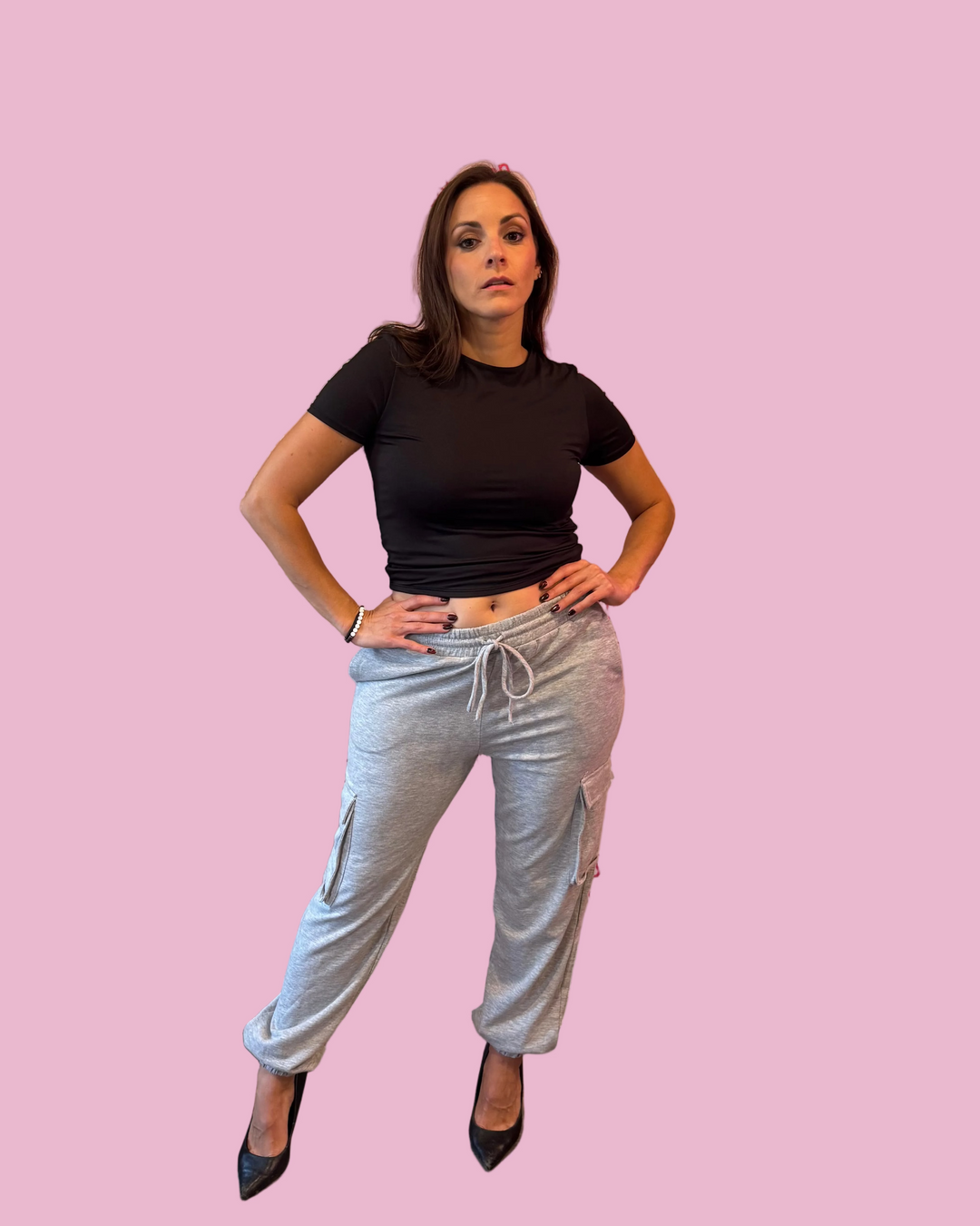 Gray Cargo Joggers