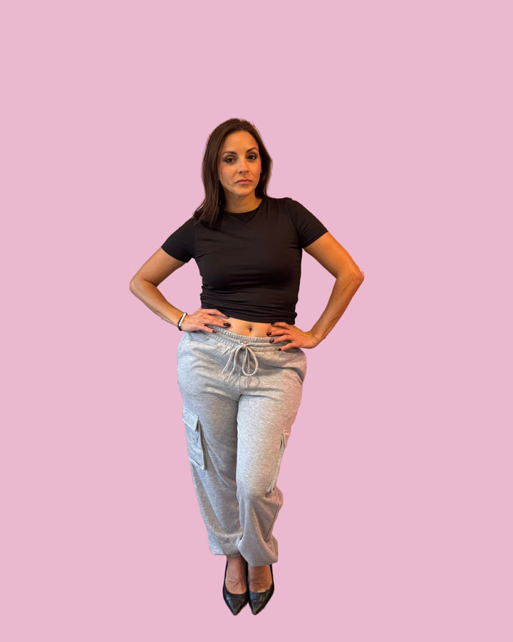 Gray Cargo Joggers