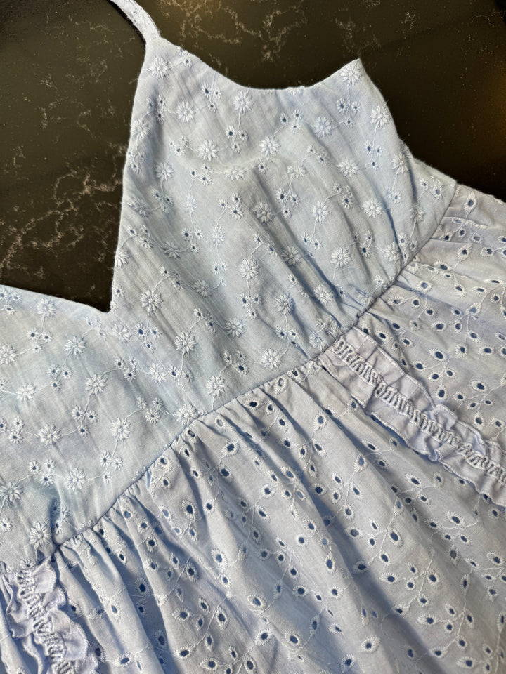 Blue Eyelet Mini Dress