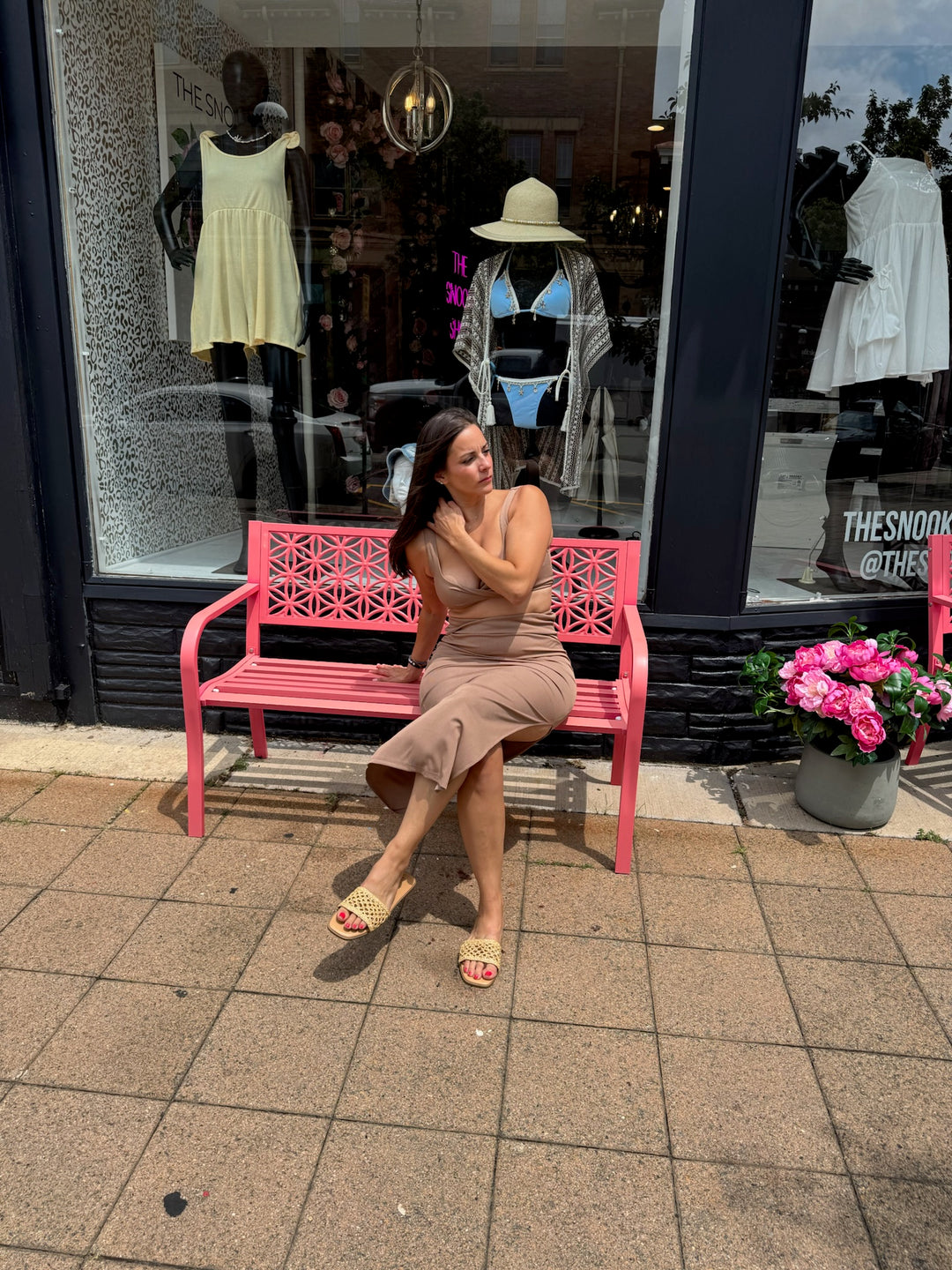 Mocha Ribbed Midi Skirt