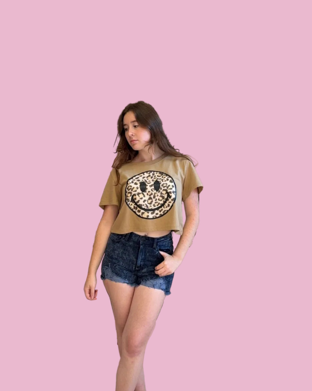 Leopard Smiley Tee