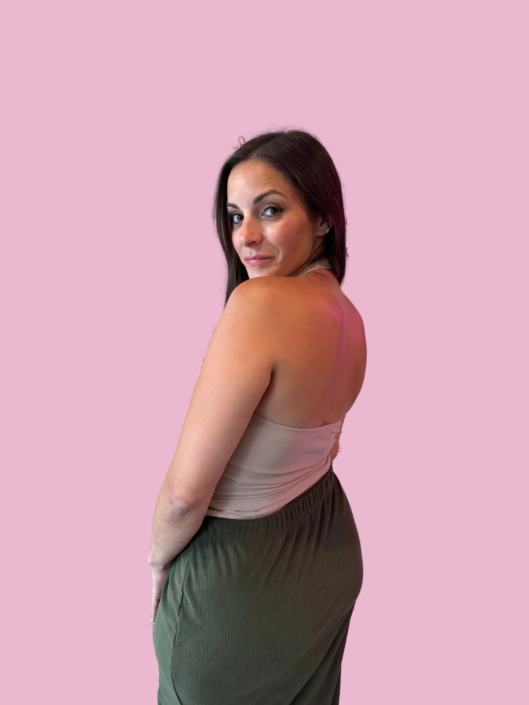 Tan Luxe Link Halter Top