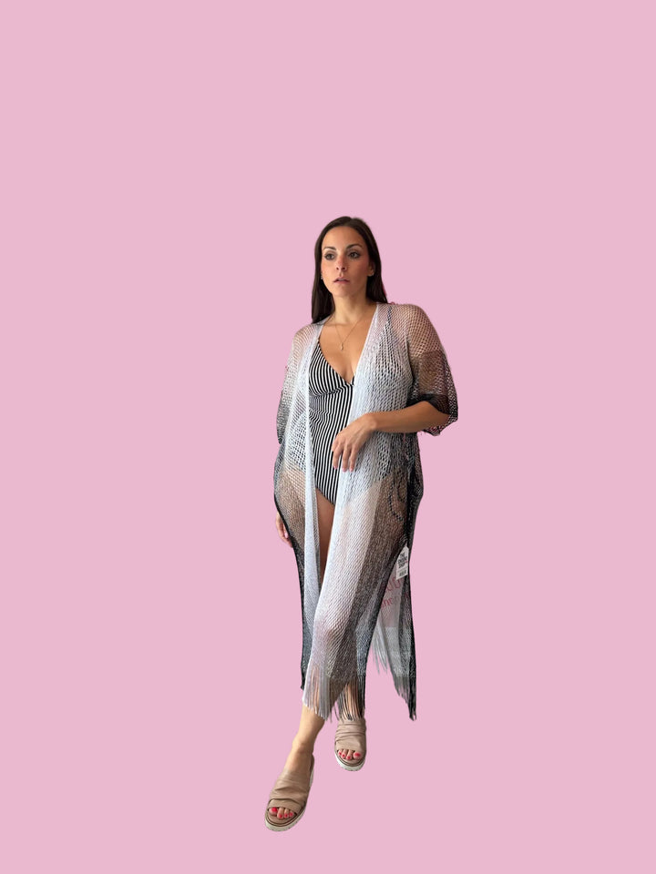 Black Ocean Whisper Kimono