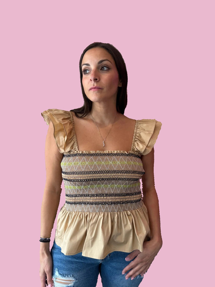 Sunlit Ruffle Peplum Top