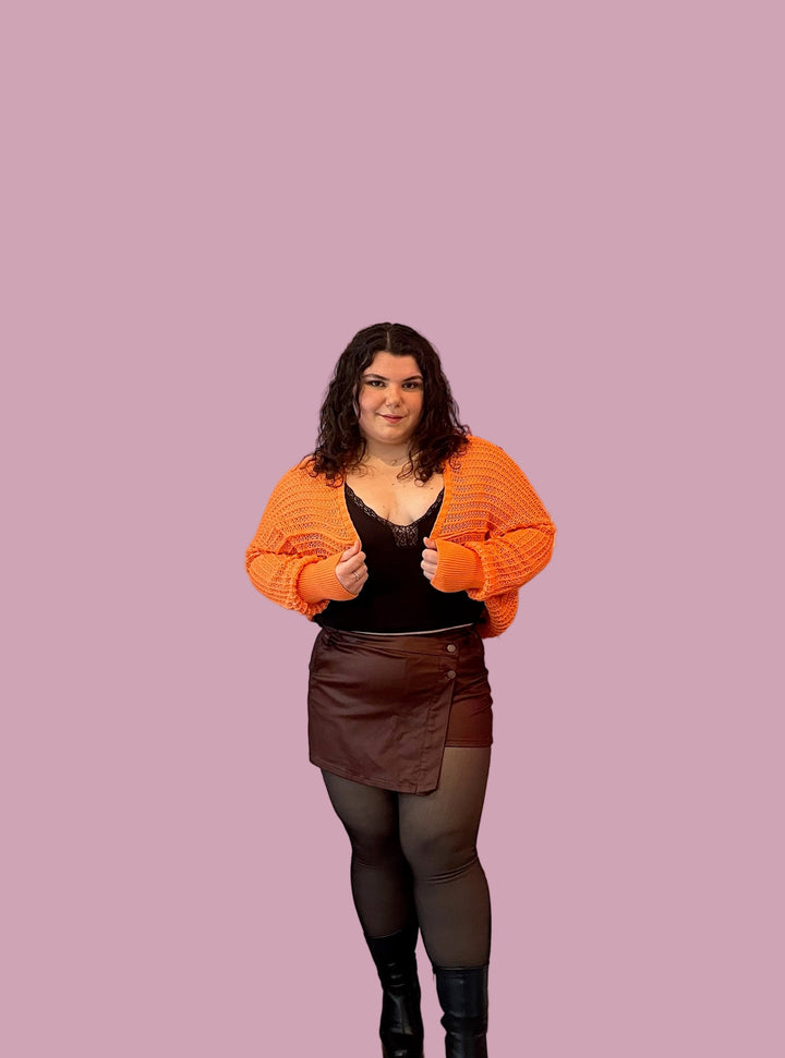 Orange Knit Cardigan