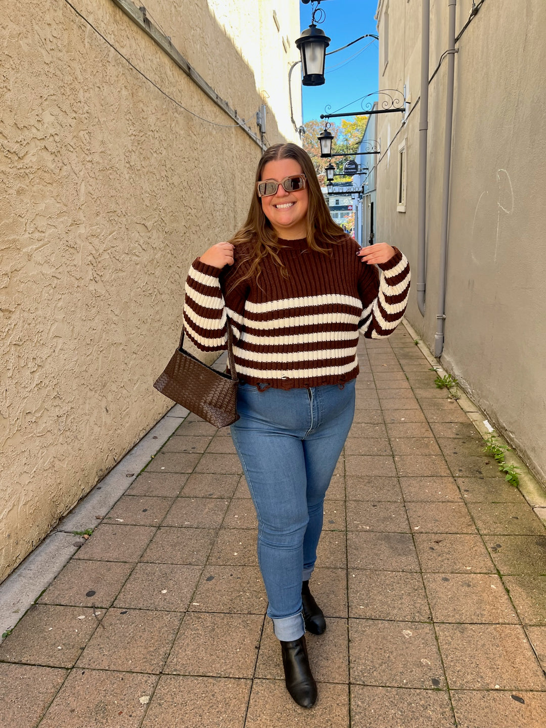 Brown Striped Sweater