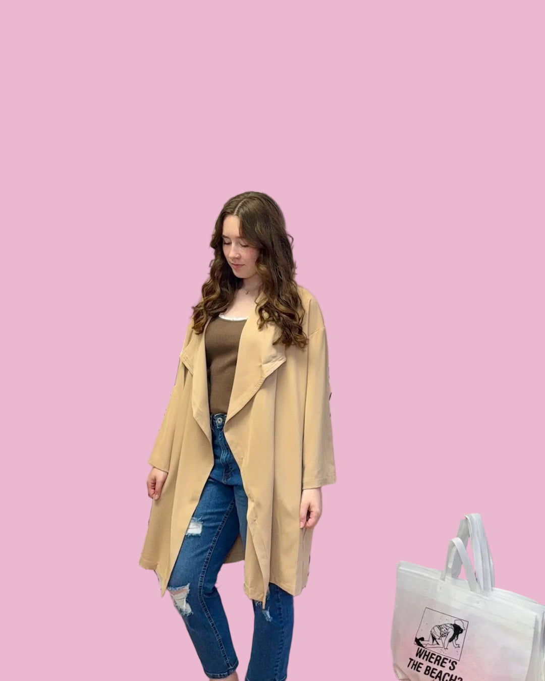 Khaki Trench Cardigan