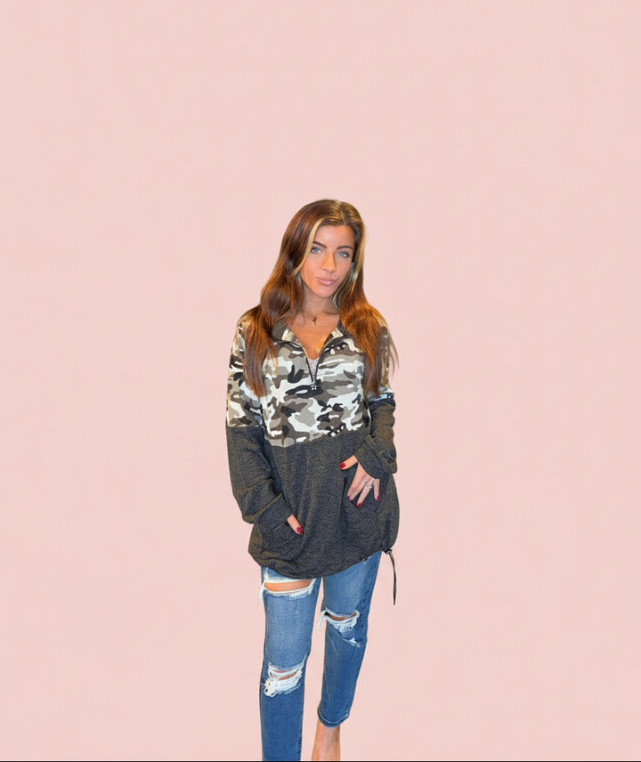 Black Camo Quarter Zip